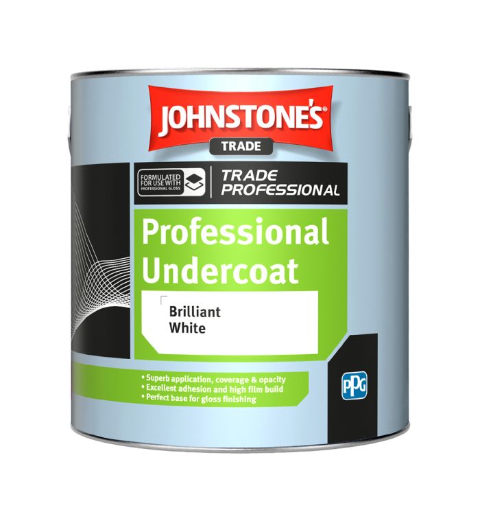 Johnstone's Trade Professional Undercoat 1L Brilliant White matt paint for wood and metal