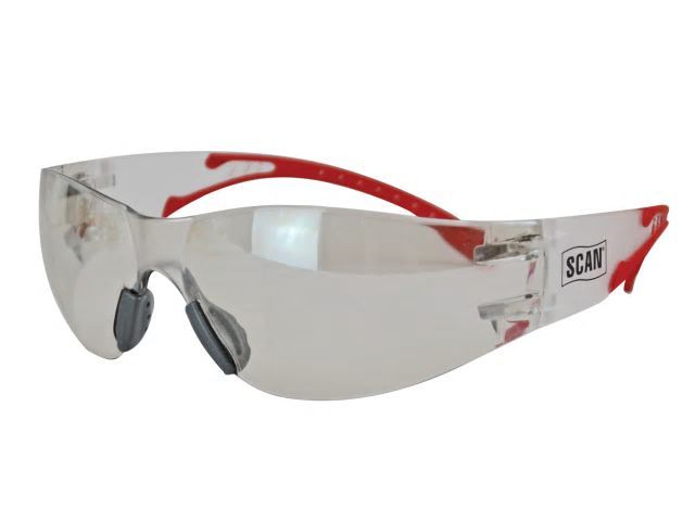 Scan Flexi Spectacle clear safety glasses with wraparound lens