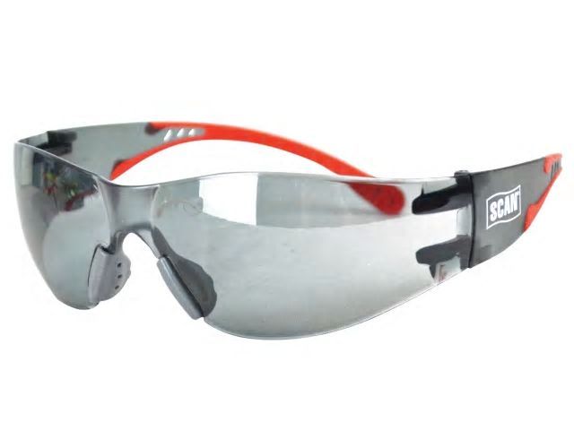 Scan Flexi Spectacle Mirror safety glasses with wraparound lens and flexible arms