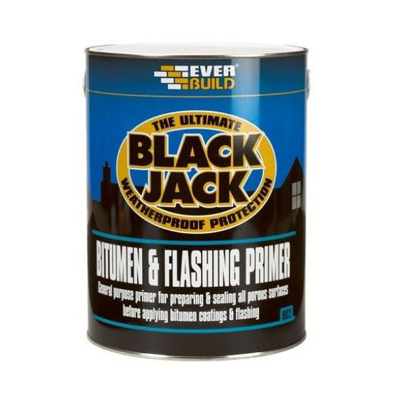Everbuild 902 Black Jack Bitumen and Flashing Primer 5L in black