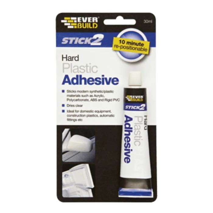Everbuild Stick 2 Hard Plastic Adhesive 30ml clear