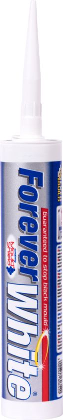 Everbuild Forever White Sealant, 295ml white silicone cartridge