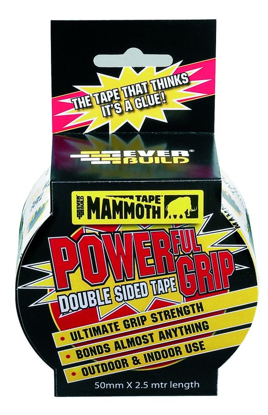 Everbuild Mammoth Powerful Grip Tape 50mm x 2.5m double-sided tape