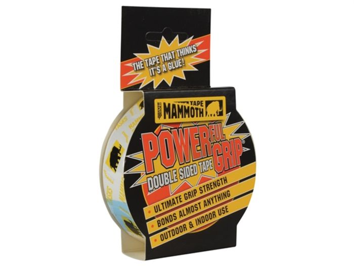 Everbuild Mammoth Powerful Grip Tape 12mm x 2.5M clear double-sided adhesive tape