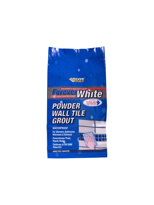 Everbuild Forever White Powder Wall Tile Grout 1.2Kg in Arctic White