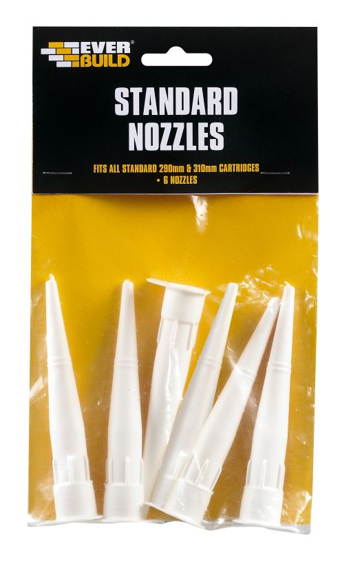 Everbuild standard white cartridge nozzle 6 pack