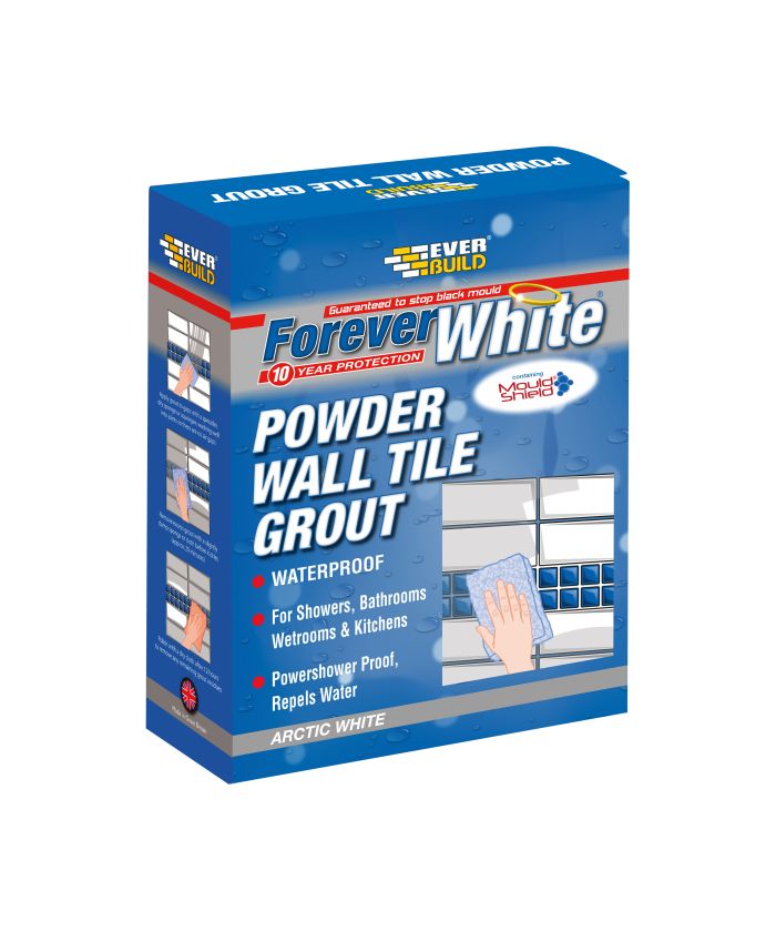 Everbuild Forever White Powder Wall Tile Grout 3kg in brilliant white