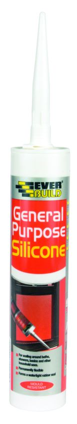 Everbuild General Purpose Silicone C3 grey mid modulus silicone sealant cartridge