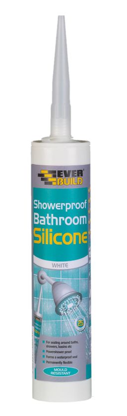 Everbuild Showerproof Bathroom Silicone C3 White sanitary sealant cartridge