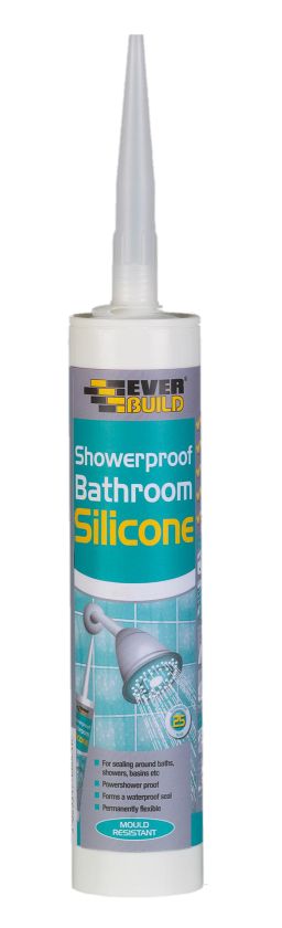 Everbuild Showerproof Bathroom Silicone C3 clear sealant cartridge
