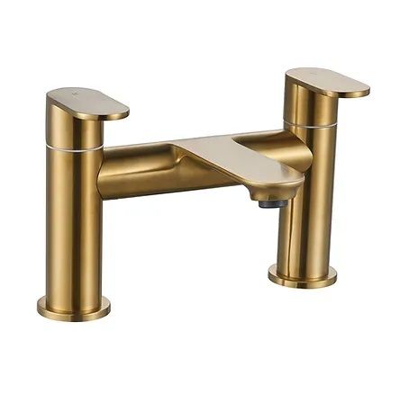 Niagara Albury 9141BRS bath filler tap in brushed brass with dual zinc handles