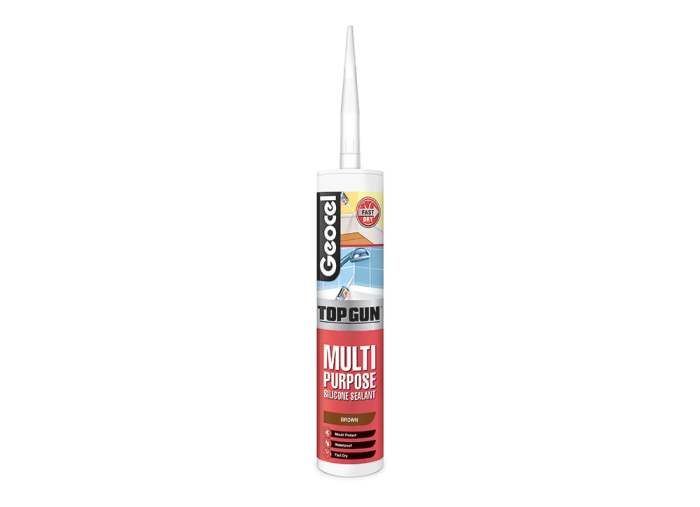 Geocel Top Gun All Purpose Silicone Sealant C3 cartridge in brown