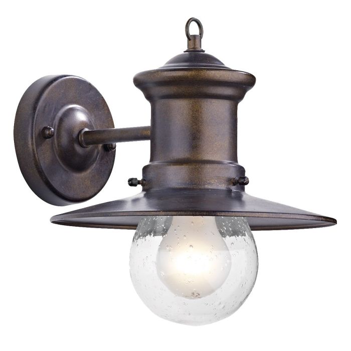 DAR Lighting Sedgewick 1lt Down Facing Ceiling Light IP44 in bronze
