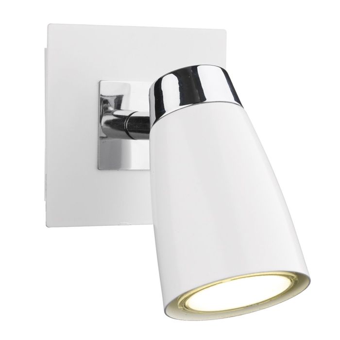 DAR LOF072 Loft Single Wall Light in polished chrome and matt white
