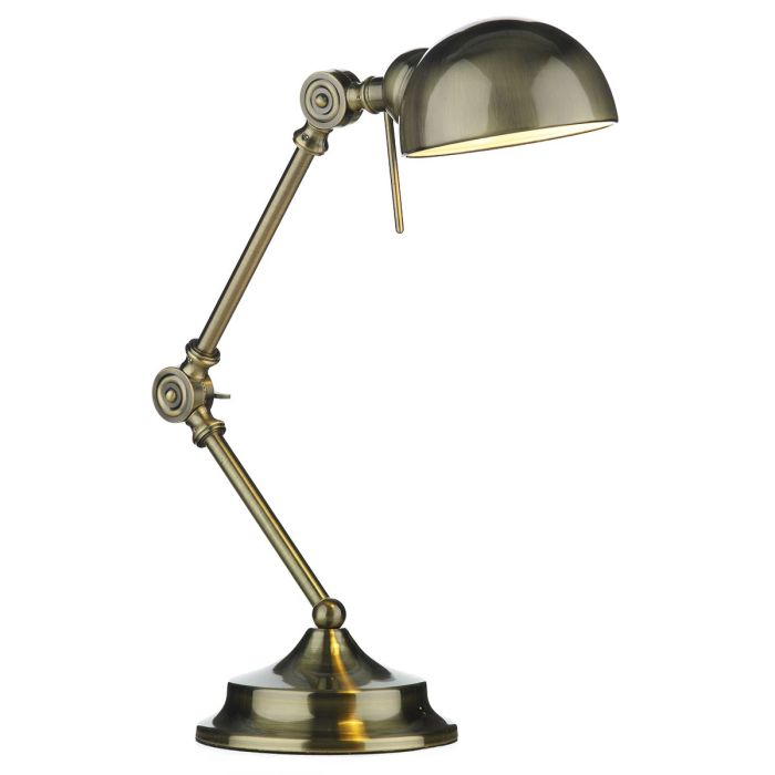 DAR RAN4075 Ranger Table Lamp in Antique Brass