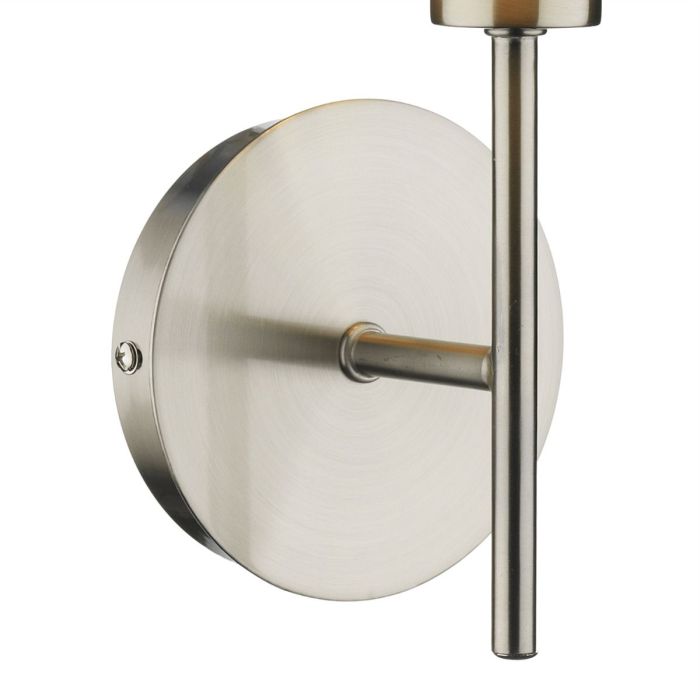 DAR Tuscan Single Wall Light Base Only TUS0746 in satin chrome metal