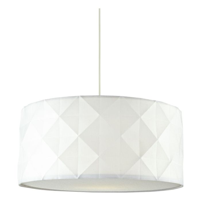DAR Lighting Aisha Easy Fit Shade, H18 x Ø40cm white faceted fabric ceiling and floor lamp shade