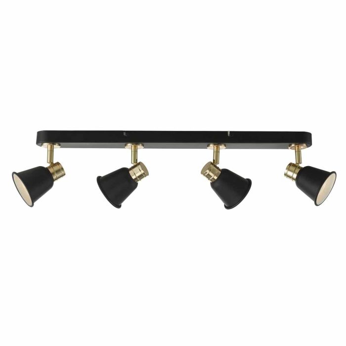 DAR Lighting FRY8454 Fry 4lt Bar Ceiling Light in matt black and polished gold