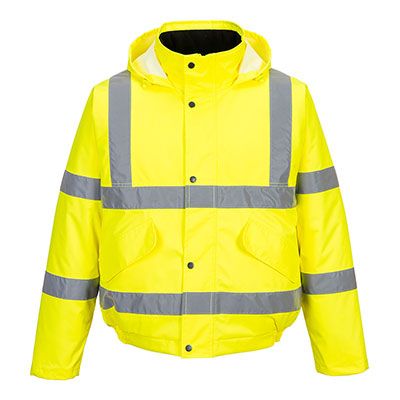 Portwest S463 Hi-Vis Bomber Jacket in Yellow size M