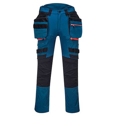 Portwest DX440 DX4 Detachable Holster Pocket Trouser in Metro Blue, size 42R