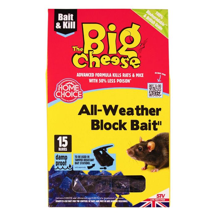 The Big Cheese All-Weather Rat & Mouse Block Bait 15x10g