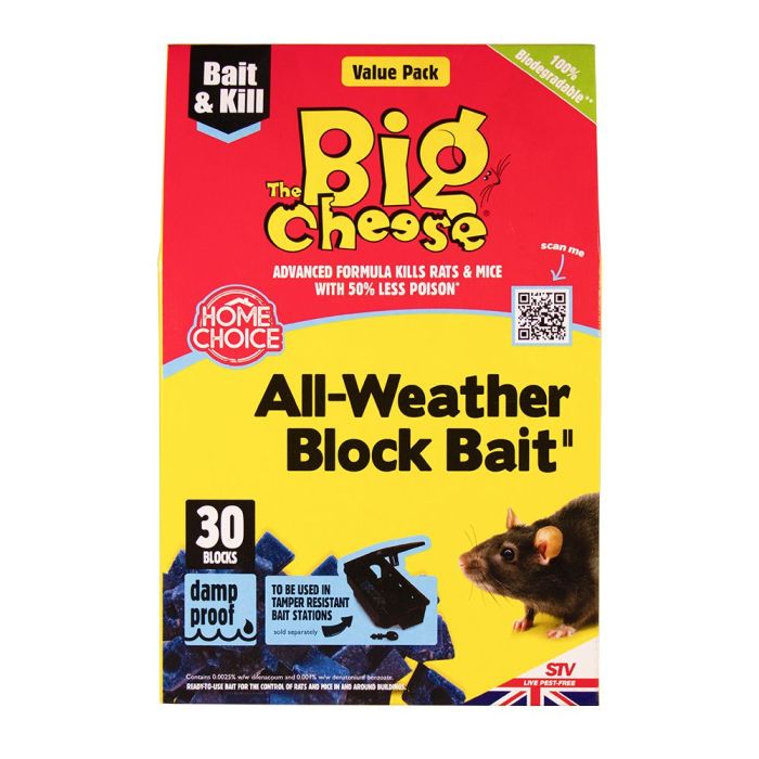 The Big Cheese All-Weather Rat & Mouse Block Bait 30x10g