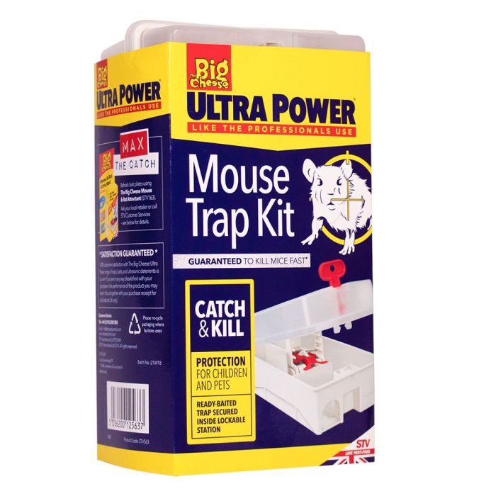 The Big Cheese Ultra Power Mouse Trap Kit STV563 reusable lockable trap station and mouse trap