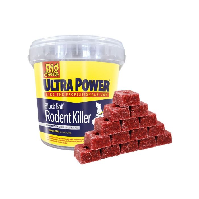 The Big Cheese Ultra Power Block Bait Rodent Killer 15x20g rodent control bait blocks