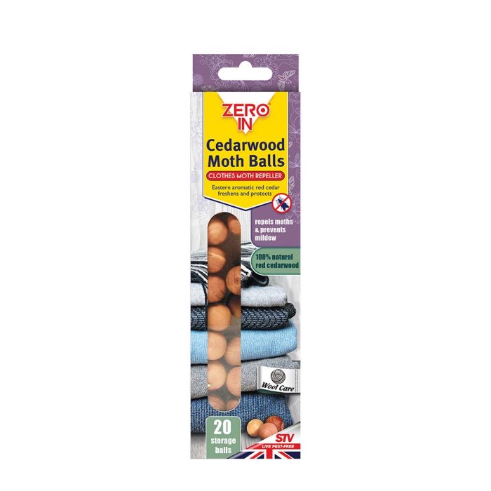 Zero In Cedarwood Moth and Larvae Balls 20 Pack in red cedar