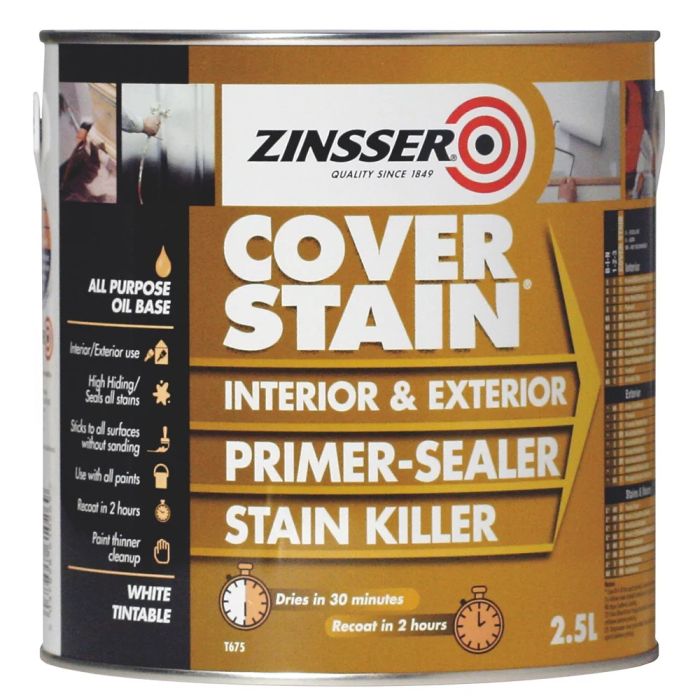 Zinsser Cover Stain Primer Sealer & Stain Killer White 2.5L