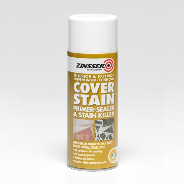 Zinsser Cover Stain Aerosol White 400ml interior and exterior primer sealer