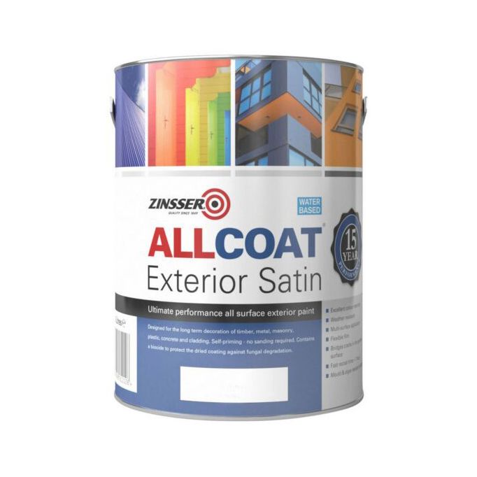 Zinsser Allcoat Exterior Satin White 1L Paint