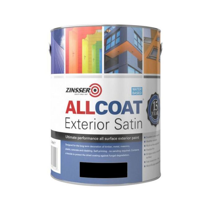 Zinsser Allcoat Exterior Satin Black 1L Paint