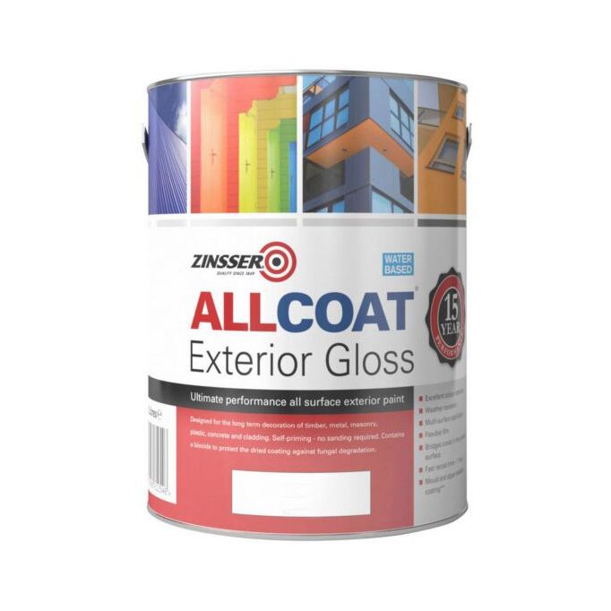 Zinsser Allcoat Exterior Gloss White 1L paint