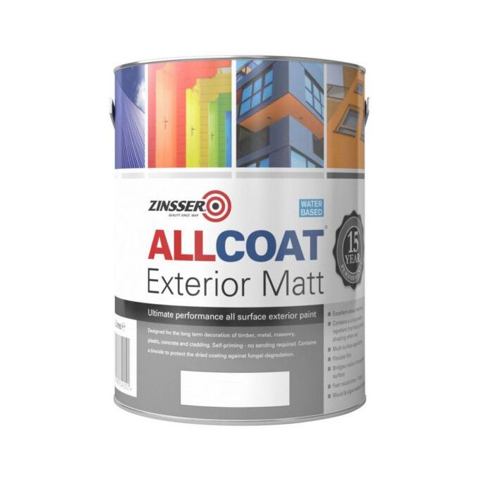 Zinsser Allcoat Exterior Matt 1L paint in white