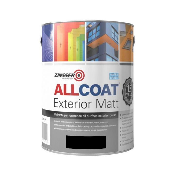 Zinsser Allcoat Exterior Matt 1L black exterior paint