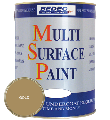 Bedec BEDEC MSP Multi Surface Paint Soft Satin Gold 250ml