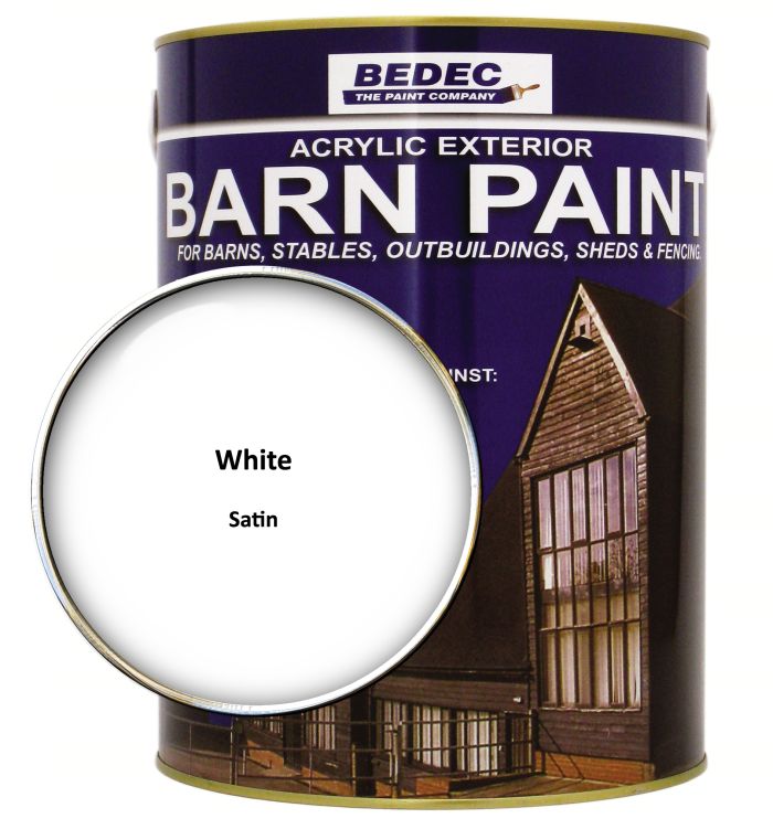 Bedec Barn Paint Satin White 5L