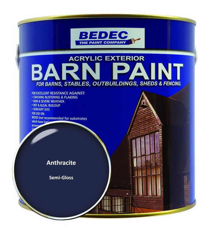 Bedec Barn Paint Semi-Gloss Anthracite 2.5L