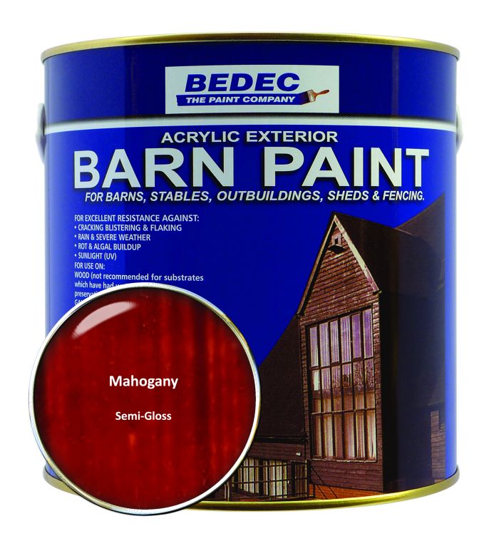Bedec Barn Paint Semi Gloss Mahogany 2.5L multi-surface exterior coating