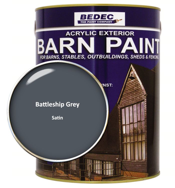 Bedec 5L Battleship Grey Satin Barn Paint tin