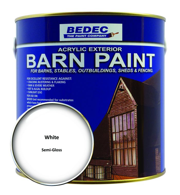 Bedec Bedec Barn Paint (Semi Gloss) White 2.5L