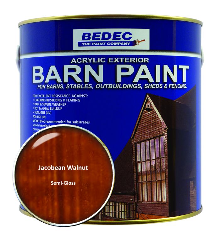 Bedec Barn Paint Semi Gloss Jacobean Walnut 2.5L tin