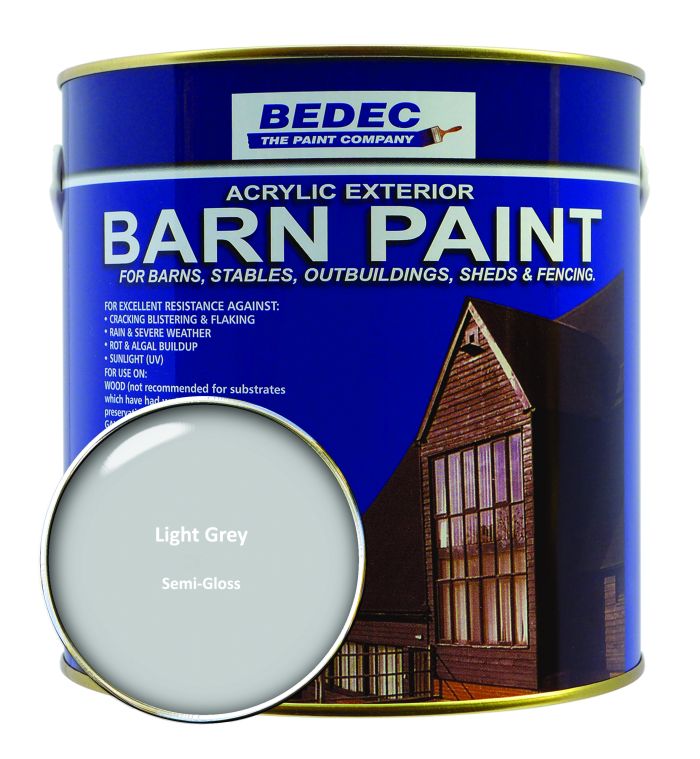 Bedec Barn Paint Semi Gloss Light Grey 2.5L