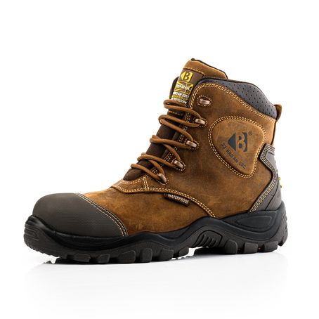 Buckbootz BSH012 S3 Bang Guard Safety Lace Boots - Brown - Size 10