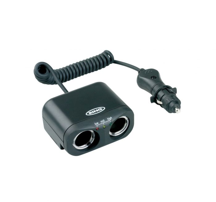 Ring Twin MultiSocket with Battery Analyser 12v DC 8amp
