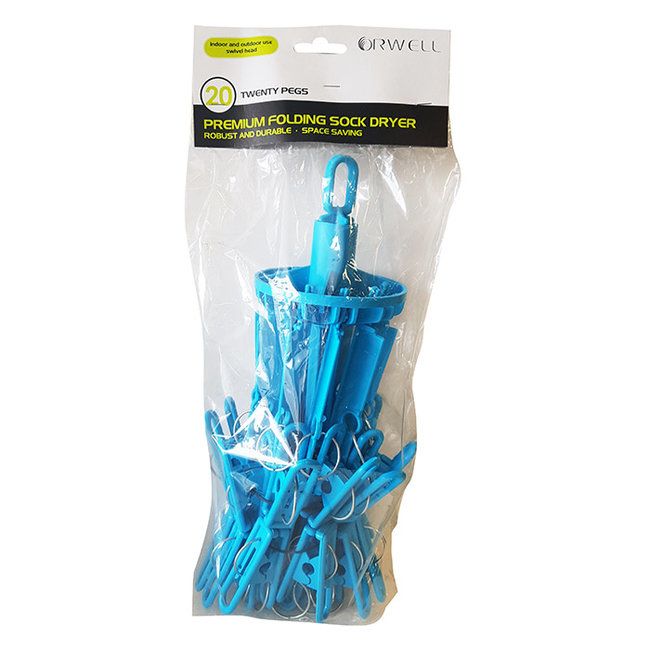 Orwell 6326 Premium Folding Sock Dryer with 20 pegs, 50 cm diameter and 30 cm height
