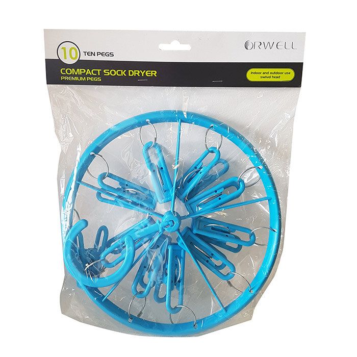 Orwell 6325 10 Peg Compact Sock Dryer, 22 cm diameter, 20.5 cm height