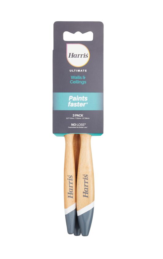 Harris Walls & Ceilings Ultimate Flat brush pack of 3, size 12, 25, 38mm