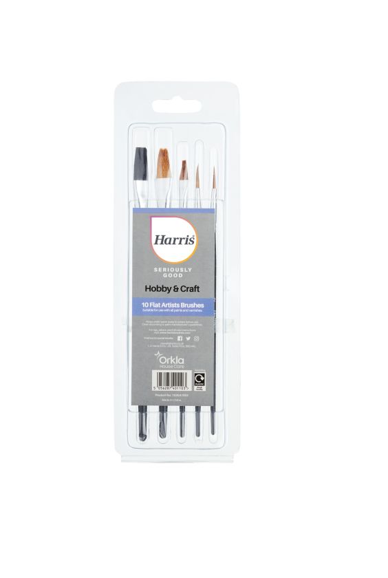 Harris Hobby and Craft Seriously Good Flat Brush Pack of 10